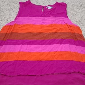 4x Ava and Viv Happy Stripped Chiffon Tank